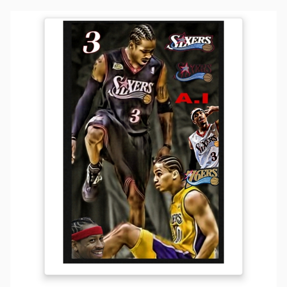 ALLEN IVERSON (76ERS) 8.5x11 ULTRA PREMIUM GLOSSY SELF CREATED BASKETBALL POSTER